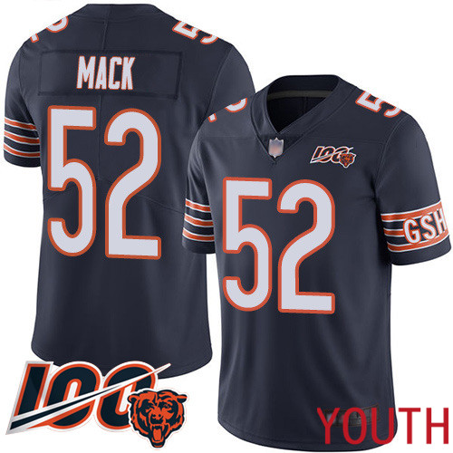 Chicago Bears Limited Navy Blue Youth Khalil Mack Home Jersey NFL Football #52 100th Season->women nfl jersey->Women Jersey